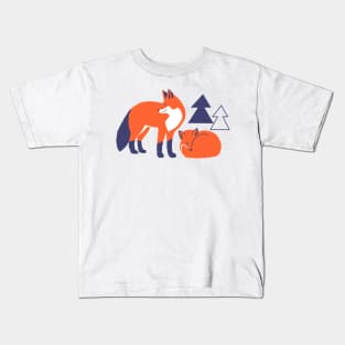 Foxes in the Woodland Kids T-Shirt